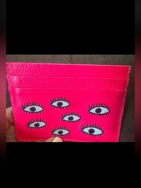 ISO (not for sale!): Min & Mon hot pink Leather Cardholder - All Over Eyes
